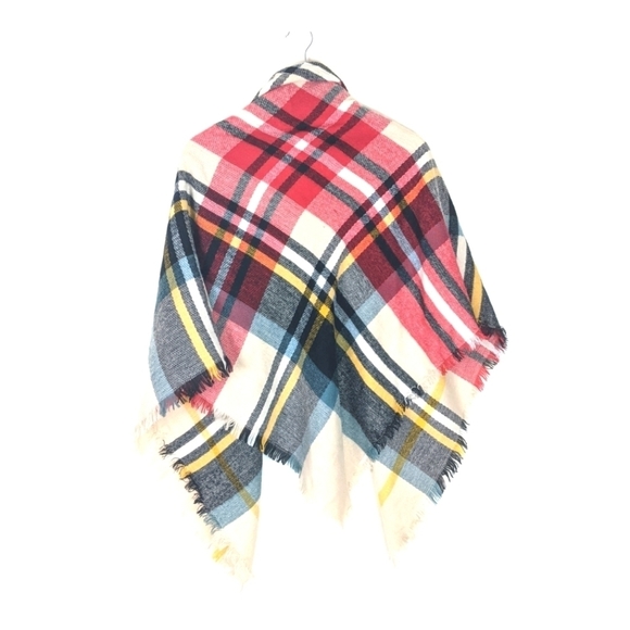 Winter Check Blanket Shawl Scarf Women's One Size Multicolor - Picture 1 of 3